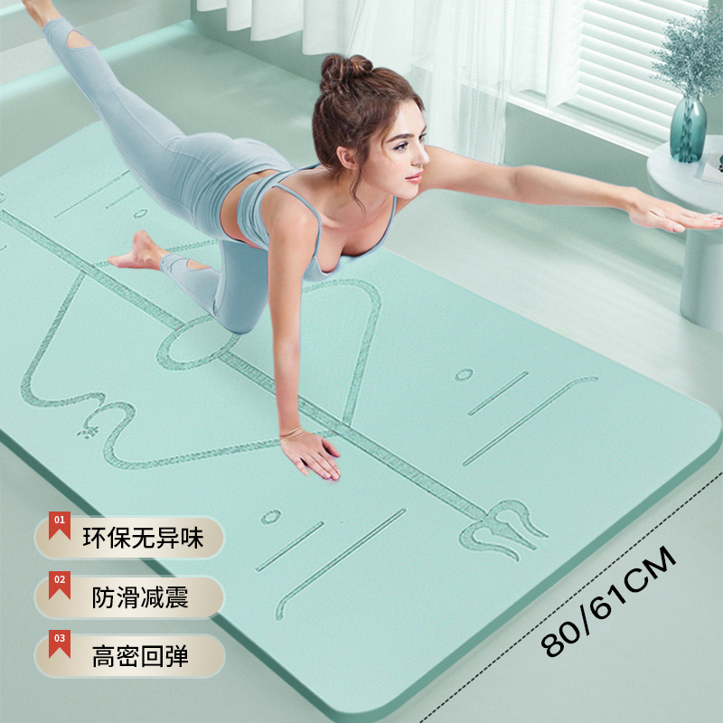 Non-Slip Thick Yoga Mat TPE Fitness Mat Men's Exercise Mat Sleeping Floor Mat Cross-Border