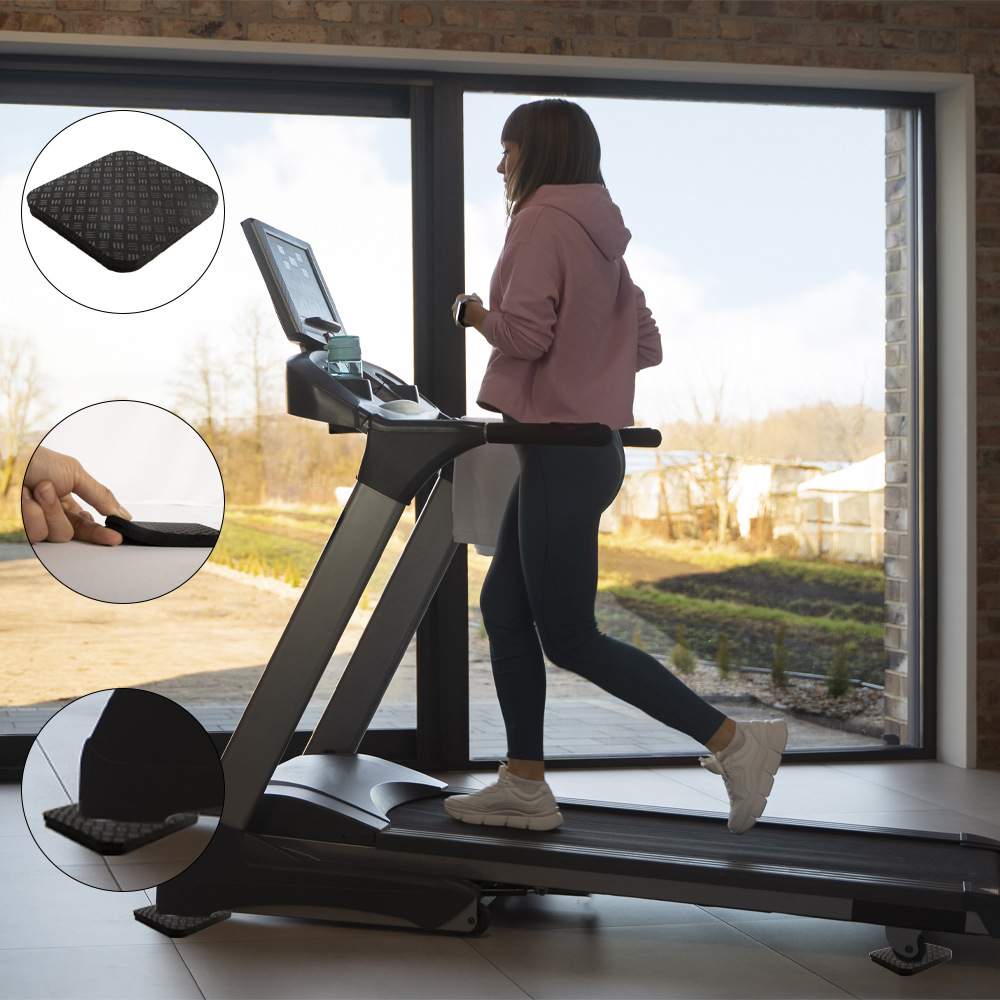 Laufband-Stoßdämpfer rutschfeste schalldämmende Spezial-Fußmatten Ellipsentrainer Mahjong-Maschine Indoor-Bike stille verdickte Schutzmatten - 4