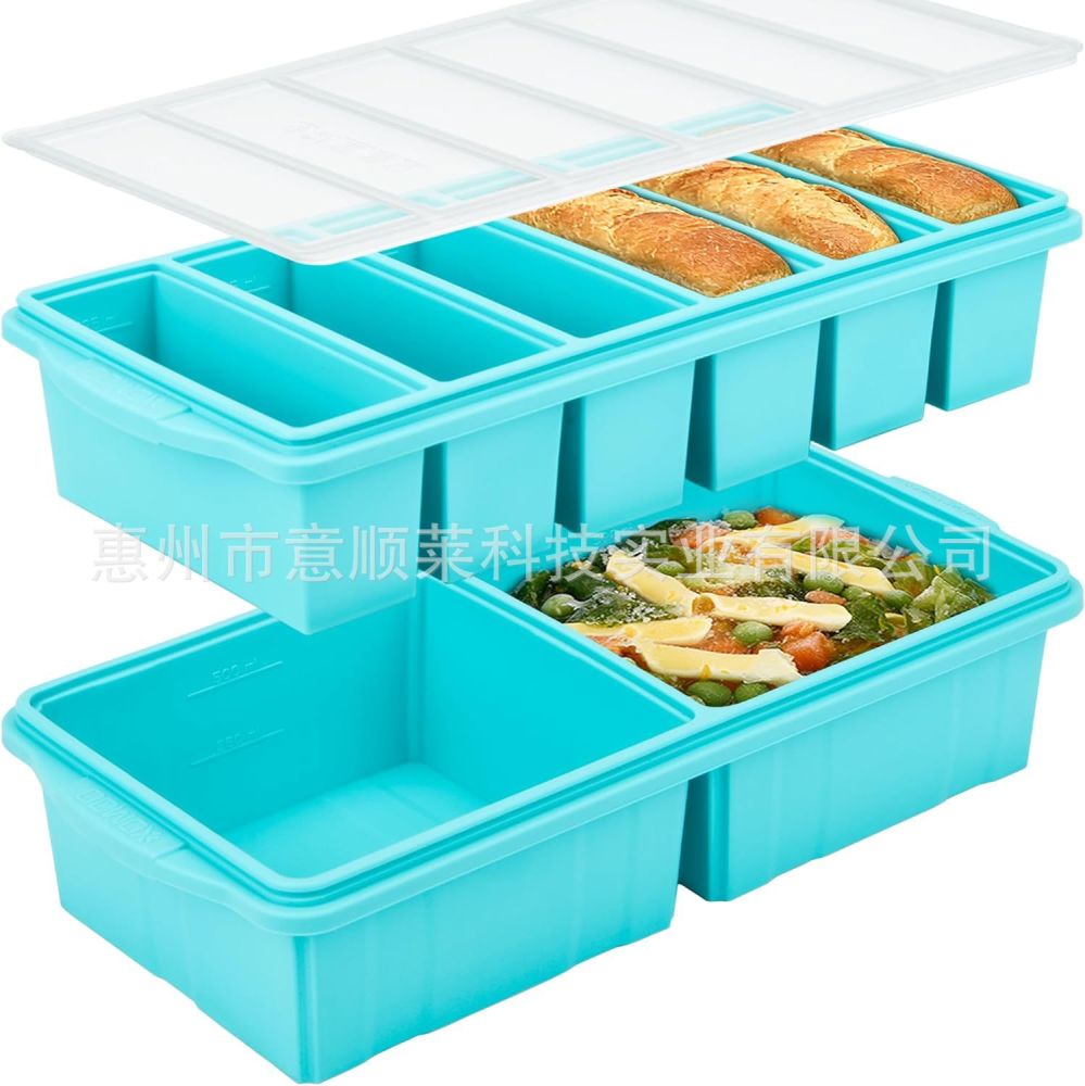 Food grade silicone large ice molds ice cube molds with lid commercial whiskey ice tray soup freezing tray. - 3