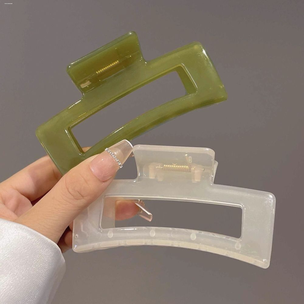 Fabrik-Großhandel hochwertige große transparente quadratische Haarklammer mit Hai-Design, langlebig, für großes Haarvolumen, zum Befestigen am Hinterkopf. - 2