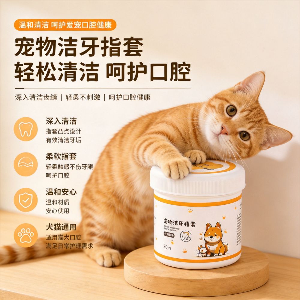 Pet toothbrush, disposable finger cots - 1