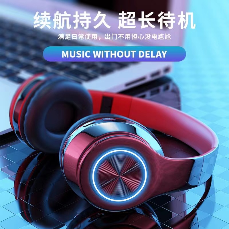 Beliebte helle Bluetooth-Kopfhörer, kabellose Kopfhörer, faltbar, Sport, ultra lange Akkulaufzeit, Noise-Cancelling-Kopfhörer, universell
