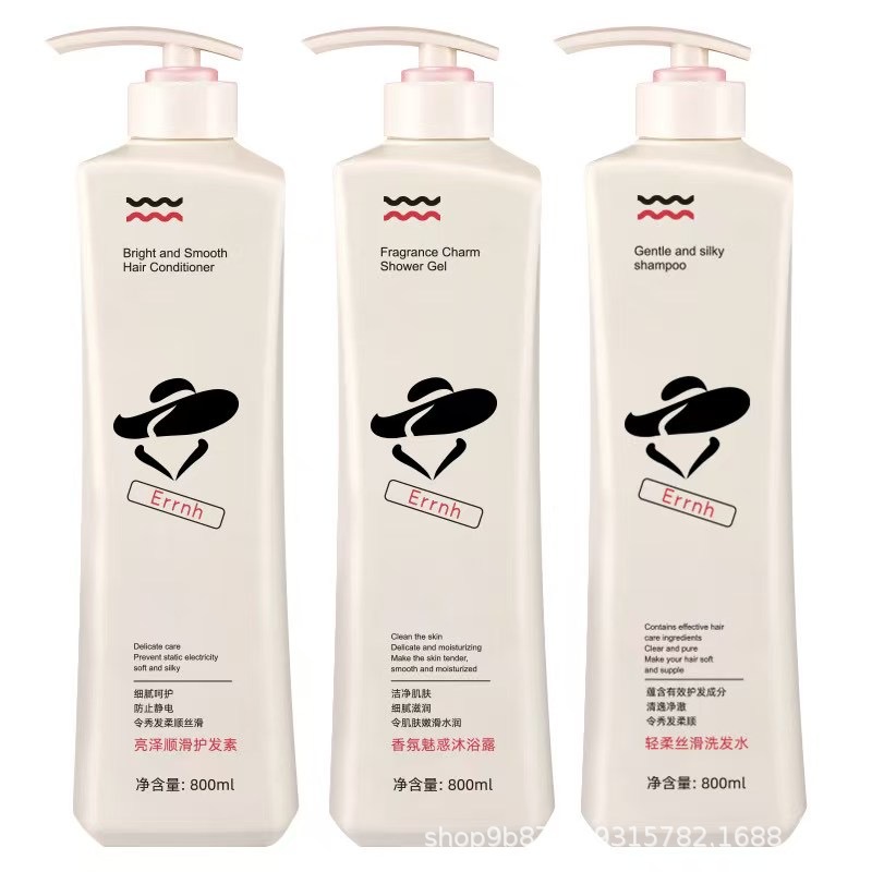 Hanzini Şampuan, Duş Jeli ve Saç Kremi 800 ml, Yumuşak ve Hacimli - 1