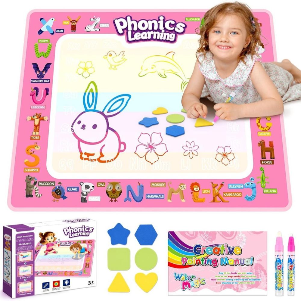 Large Magic Water Doodle Mat for Kids, 7 Colors, Educational Early Learning Toy - 1