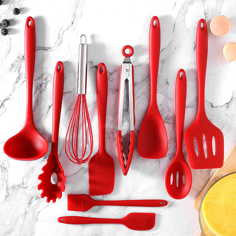 Fabrika çıkışlı silikon mutfak eşyaları mutfak beş parçalı set spatula çorba kaşığı mutfak çok fonksiyonlu pişirme silikon spatula seti