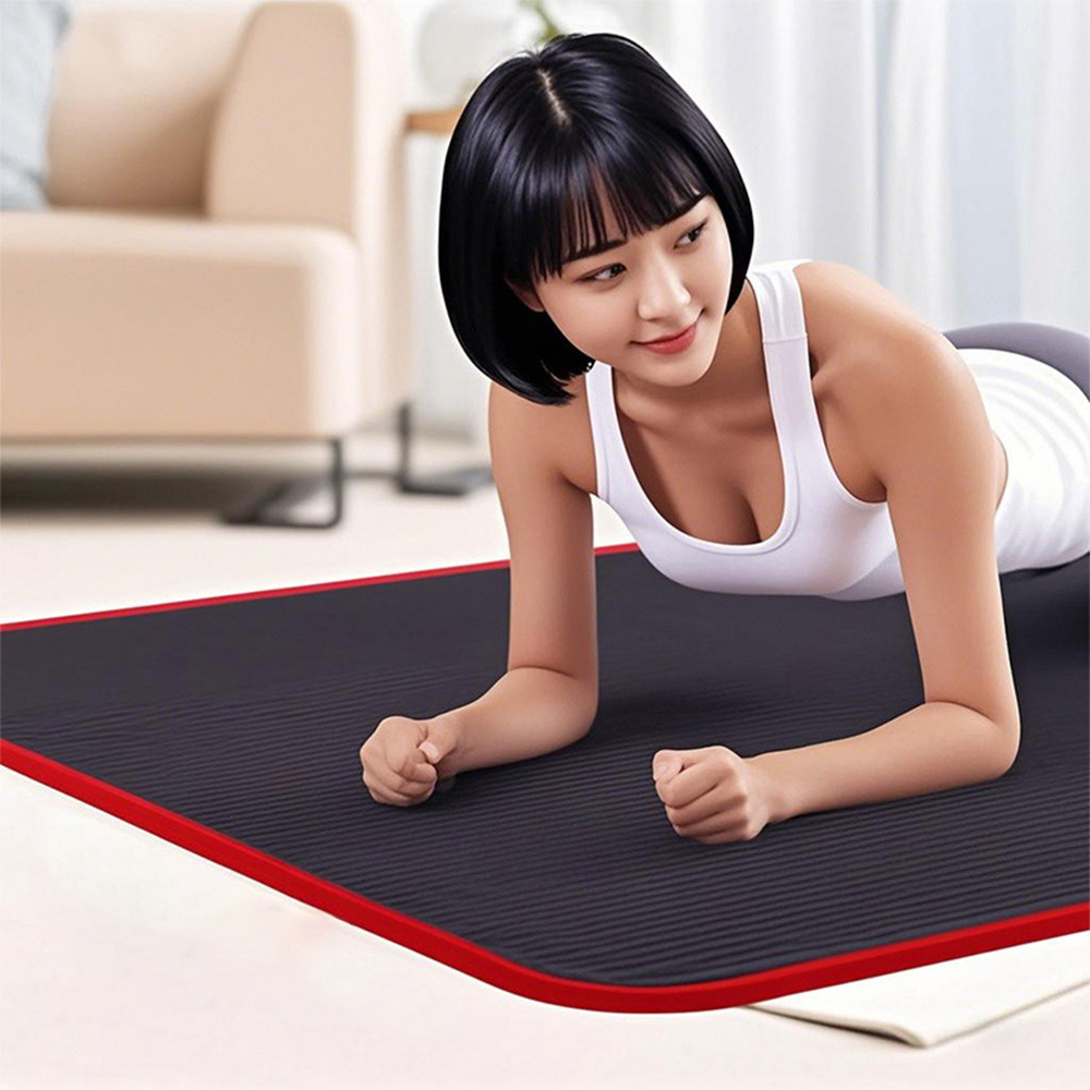 Edge-Bound Yoga Mat for Beginners, Extra Long and Wide, Unisex Fitness Mat, Thickened Non-Slip Exercise Pad, Logo Printing Available