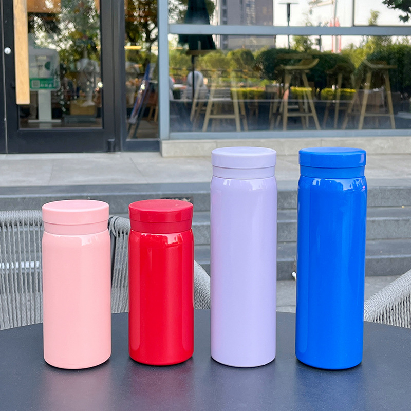 Isolierter Becher für Frauen, elegant und schlicht, tragbarer Mini-Edelstahl-Taschenbecher, Trinkflasche für Studenten, Outdoor-Sport, personalisierbar. - 3