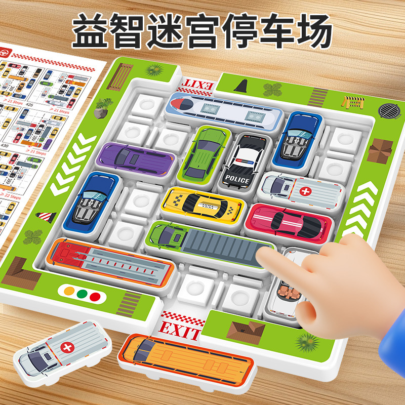 Kinder-Auto Huarongdao Schiebepuzzle, Parkplatz-Labyrinth Logikspielzeug