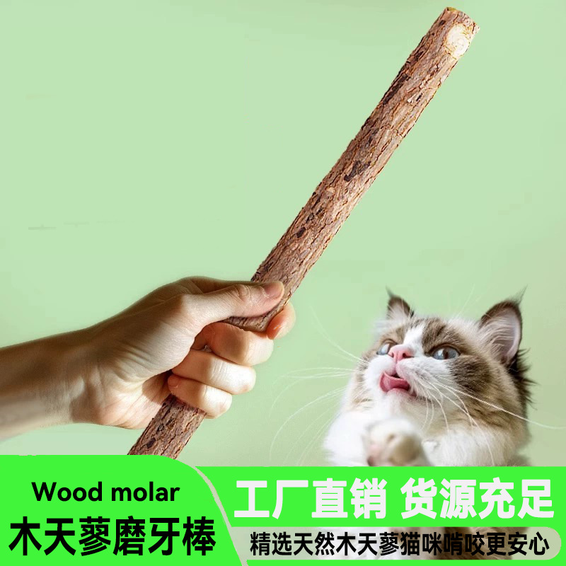 Silvervine Chew Stick 48cm Long Handle, Catnip Cat Teaser Wand Toy - 1