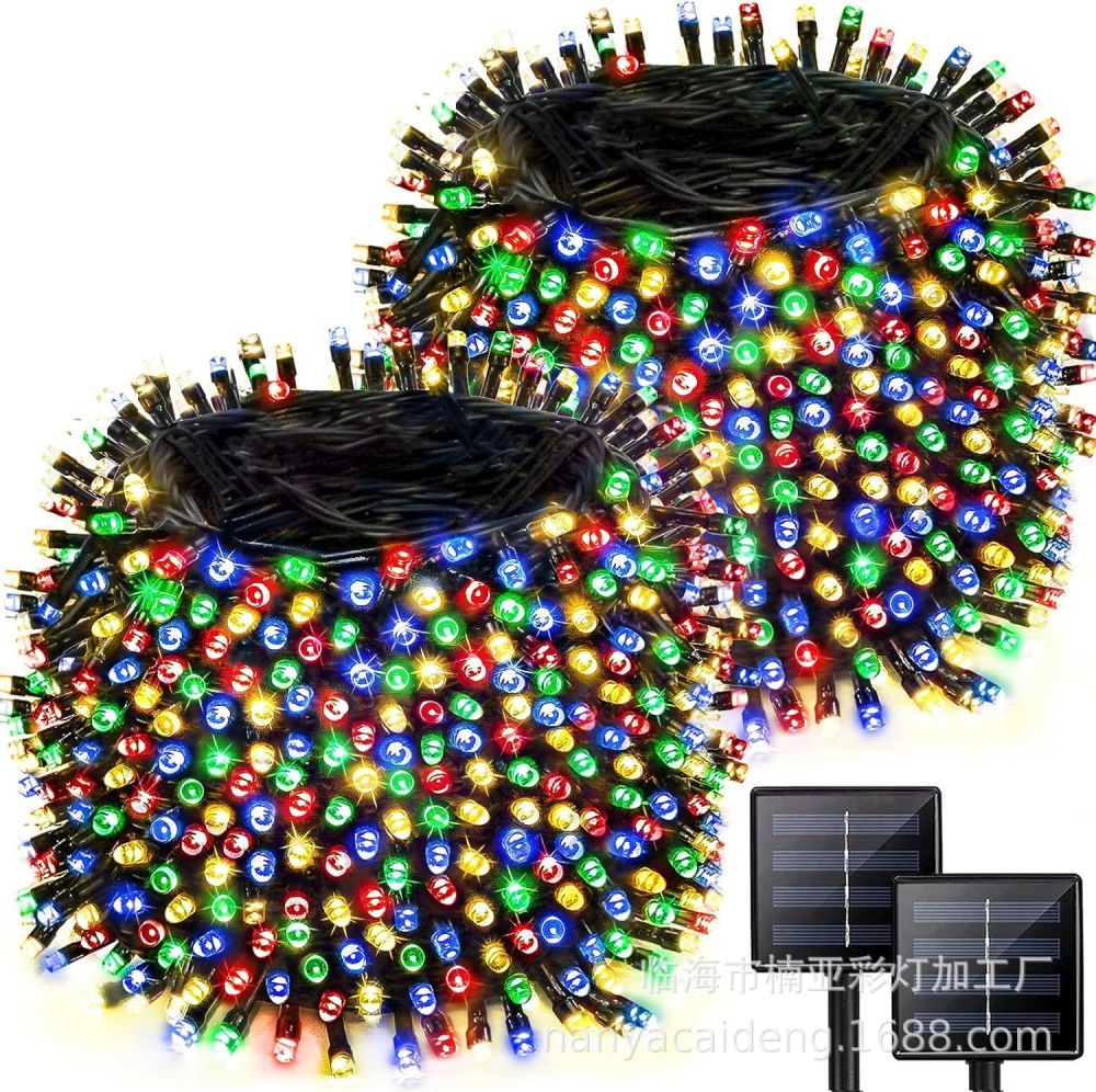 Remote Control Colorful LED Solar String Lights, Waterproof - 1