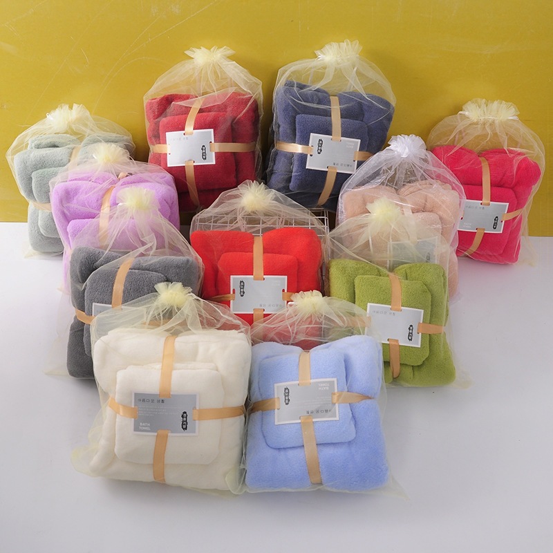Verdicktes Bade-Handtuch-Set Korallenfleece Mutter-Kind
