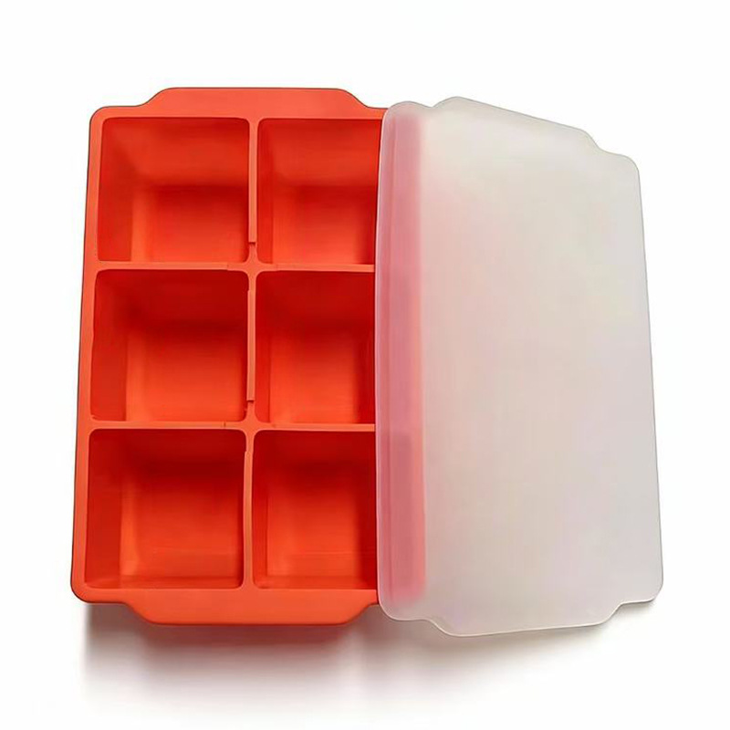 Cross-border bestselling food-grade easy-release whiskey summer iced drink reusable freezer silicone 6-cavity ice cube tray - 13
