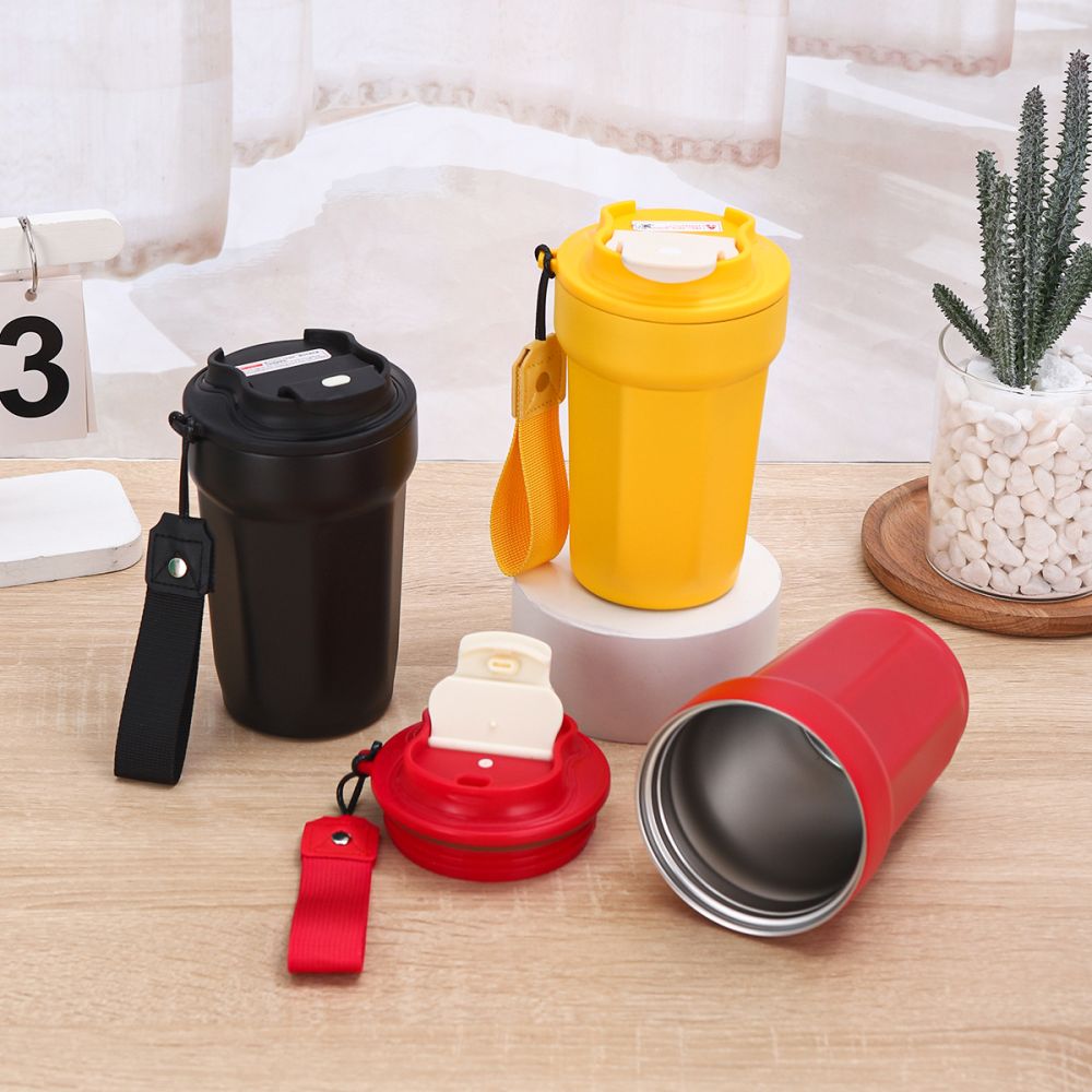 Neue sechseckige Kaffeetasse aus 316er Edelstahl mit trendigem Griff, isolierter Becher, hochwertiger Bürogeschenk-Wasserbehälter im Großhandel. - 4