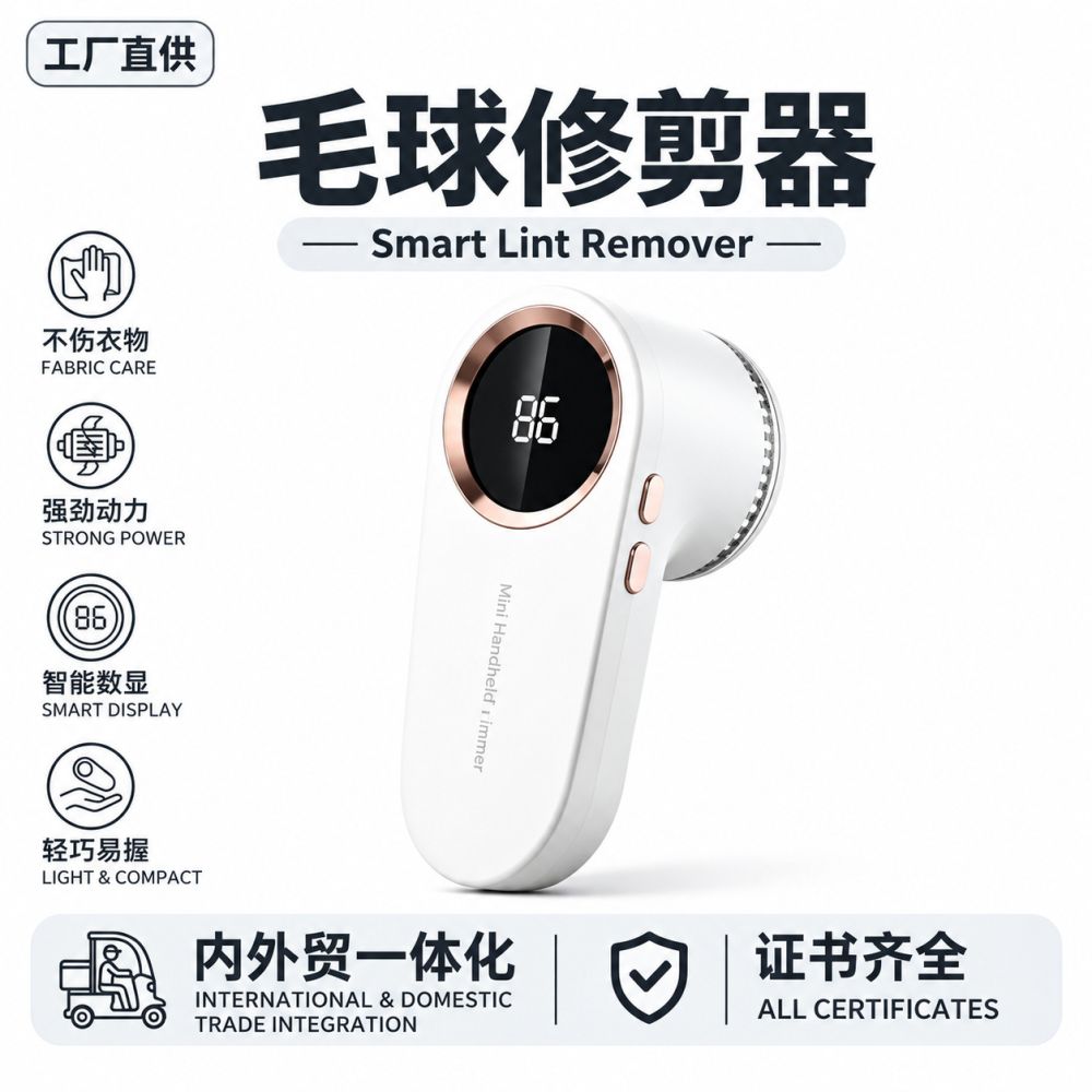 Pilling Removal Machine Six-Blade Head LED Digital Display Type-C Charging Handheld Fabric Shaver Factory Direct Wholesale