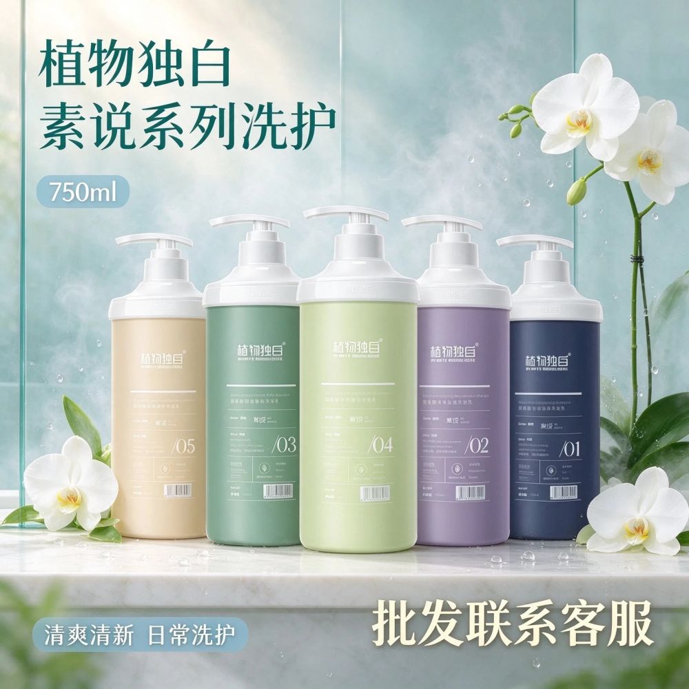 植物独白素说洗发水氨基酸控油去屑滋养修护发膜护发套装厂家批发