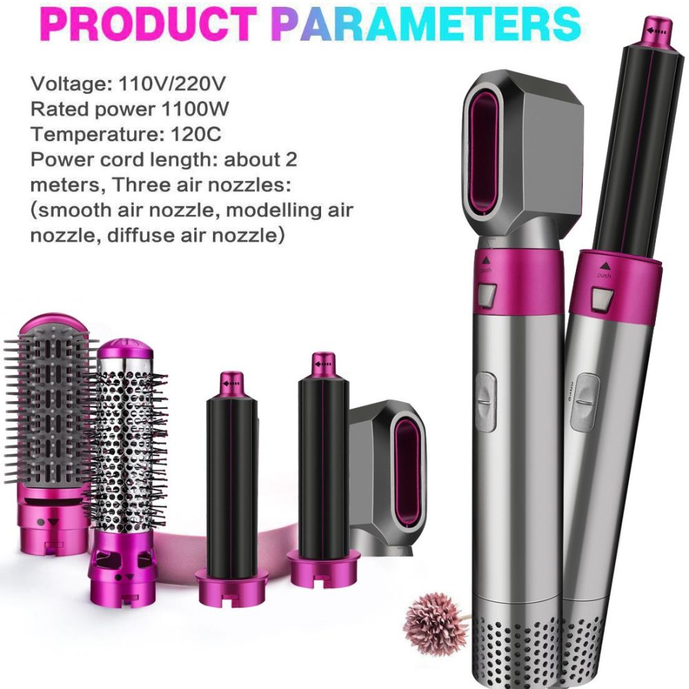 5-in-1 Hair Dryer, Negative Ion, Automatic Hair Styling Comb and Straightener