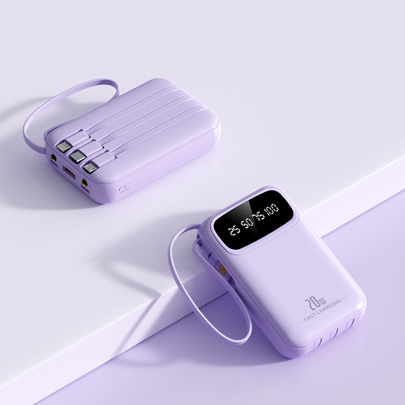 Powerbank 20000mAh mit Super-Schnellladung, 3C-Zertifiziert, mit integriertem 4-in-1 Kabel, Mobile Power Bank mit großer Kapazität, anpassbares Logo - 10