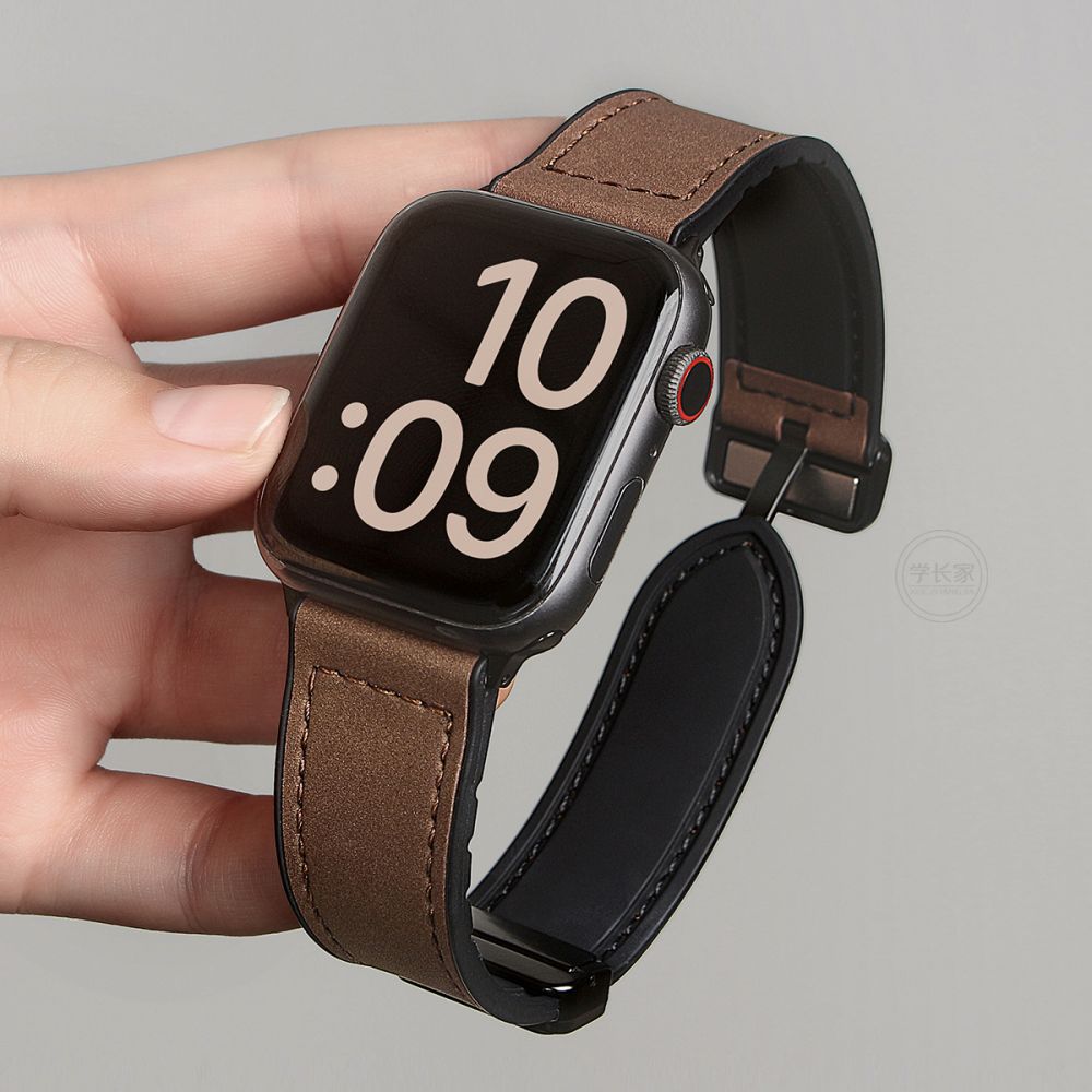 Xiaomi Mi Band 9 Pro Uyumlu Silikon Deri Kordon, Crazy Horse Desen