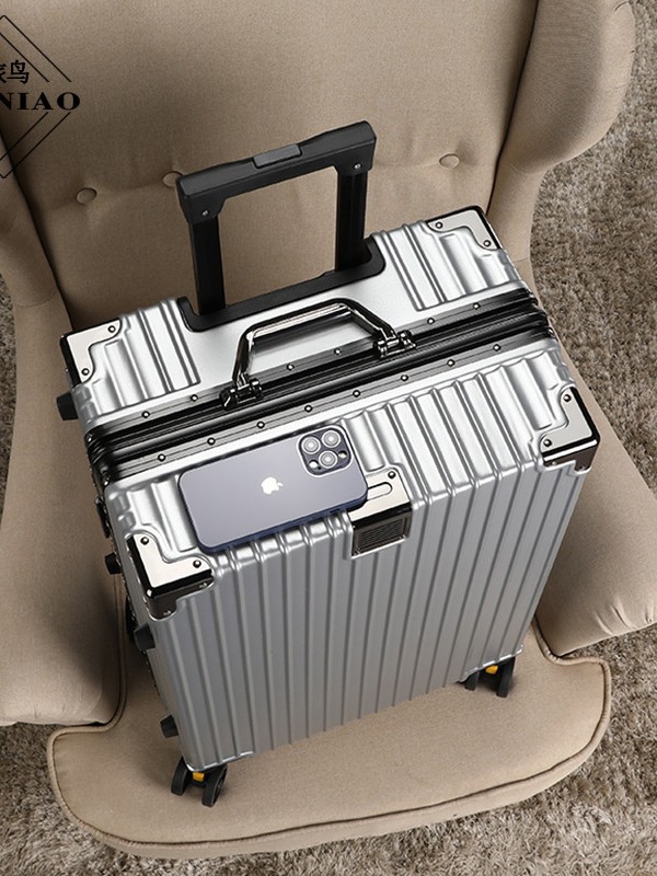 Aluminiumrahmen-Koffer PC Geschäftswagen Universalrollen-Koffer Student 26 Zoll großformatiger verschlüsselter Kasten Kabinengröße Koffer