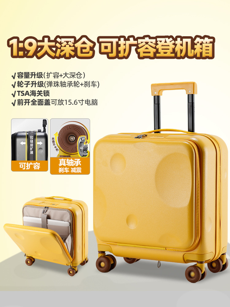 20-inch suitcase, front-opening, lightweight, carry-on