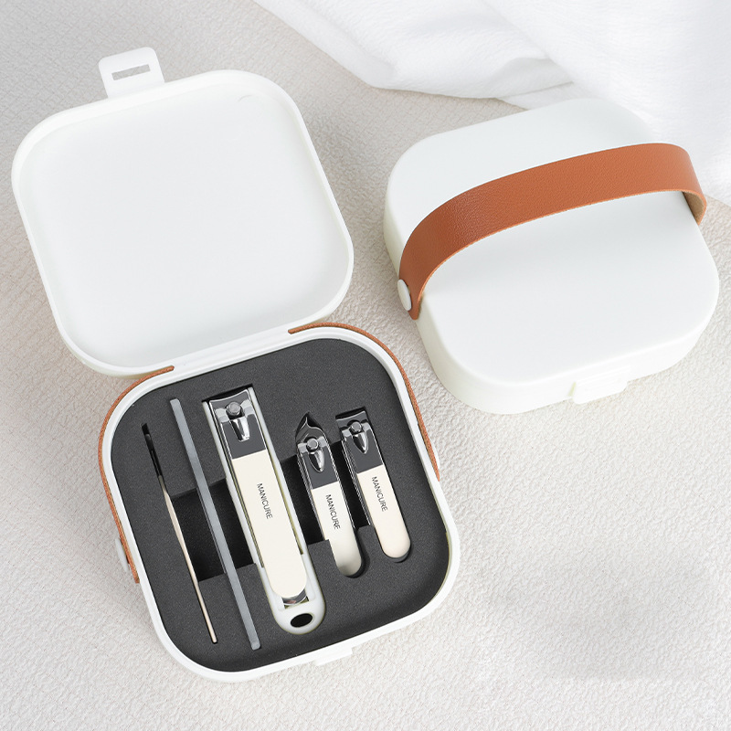 5-teiliges Nagelpflegeset mit Anti-Spritzschutz, tragbar mit Griff, bedruckbar mit Logo, Großhandel - Nagelschere