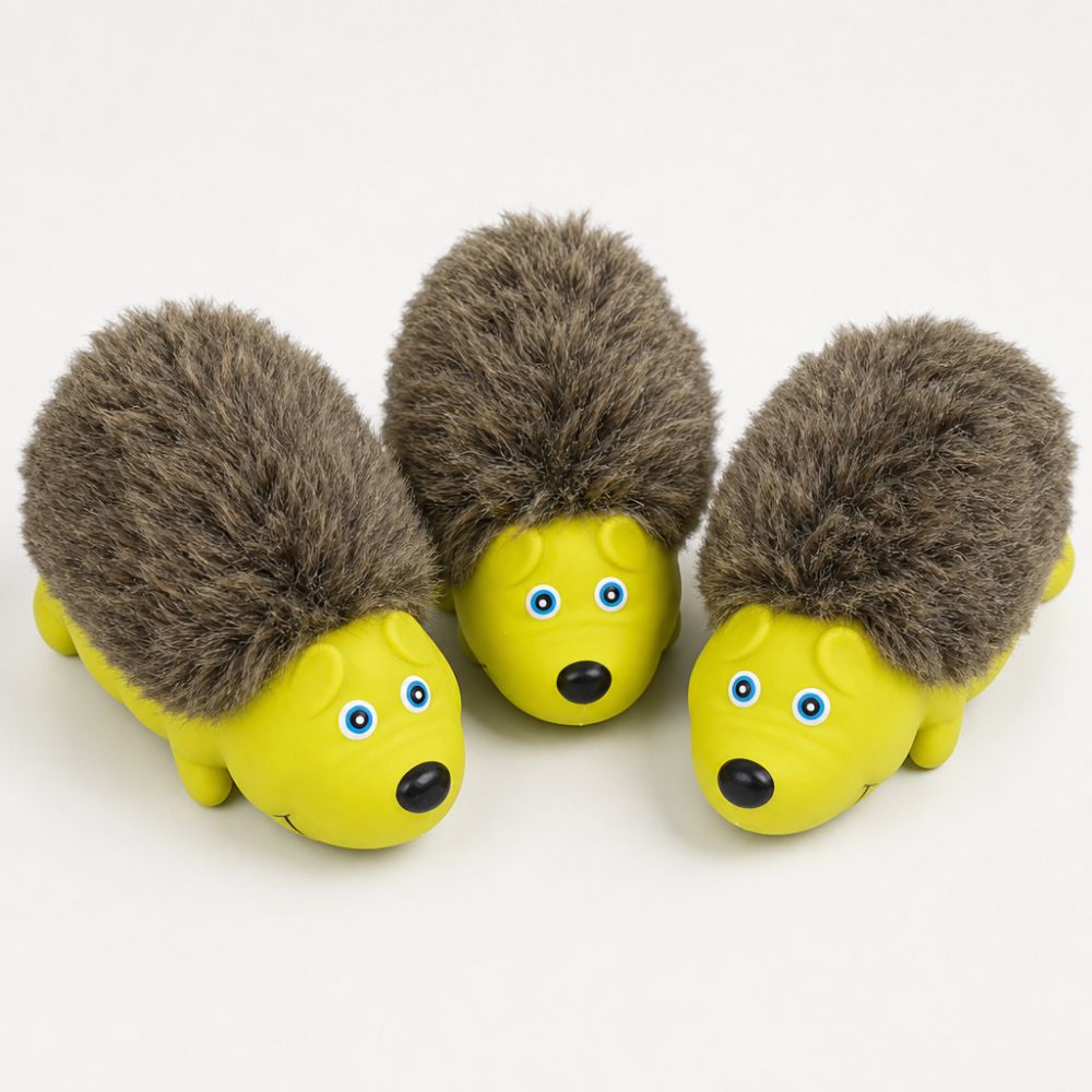 Latex Hedgehog Dog Toy, Squeaky Plush, Chew-Resistant