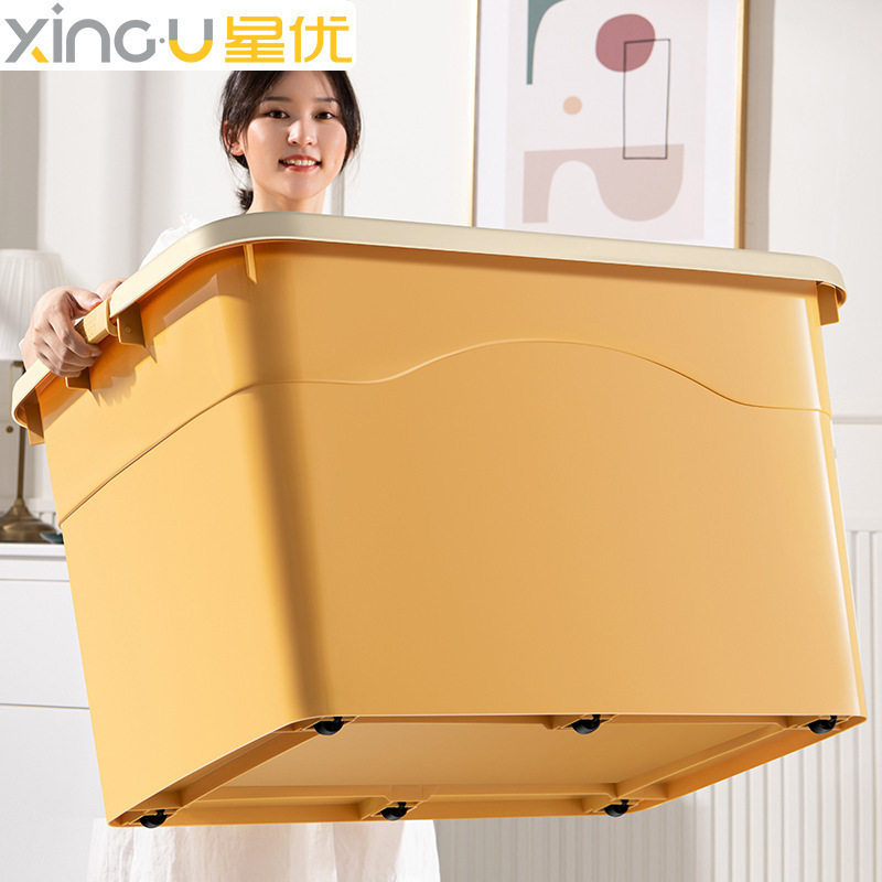 Plastic storage box, transparent extra-large Japanese style