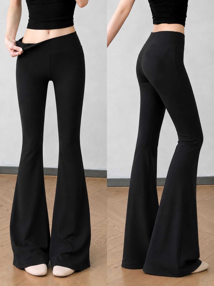 Women's High-Waist Flare Yoga Pants with Shaping Lining
