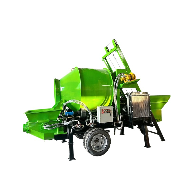 Concrete Mixing and Transport Integrated Machine Drum Type Mixing Pump Mobile Concrete Mixing Pump Transport All-in-One