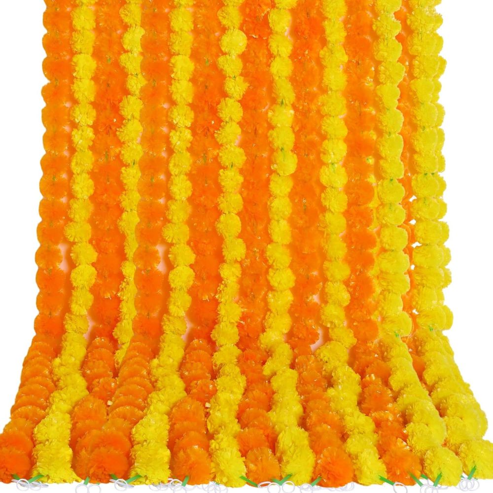 Ringelblumen-Girlande für Diwali und Hochzeitsdekoration, Kunststoff