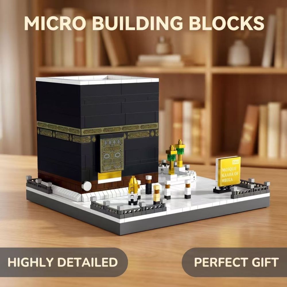 Cross-border Saudi Mecca Kaaba Building Blocks Mosque World Landmark Architecture Assembly Model Display Piece Wholesale