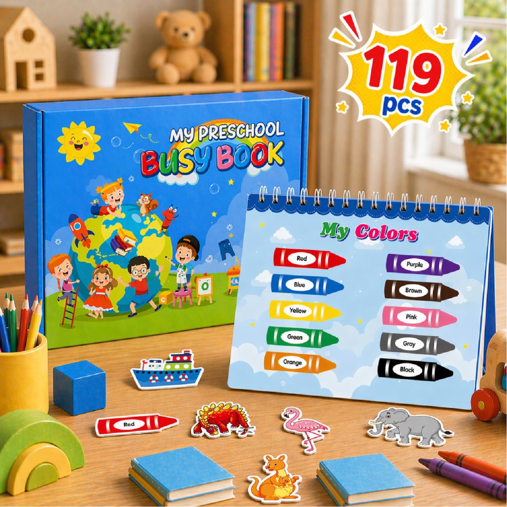 Sessiz Kitap Çocuk Meşgul Kitabı Yapıştırma Kitabı