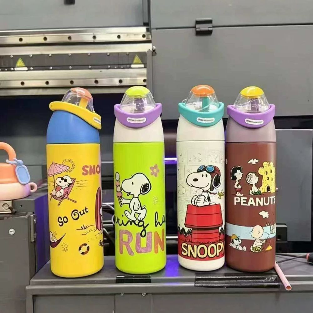 Zıplayan Spor Şişesi 316 Paslanmaz Çelik Pipetli Termos, Büyük Kapasite