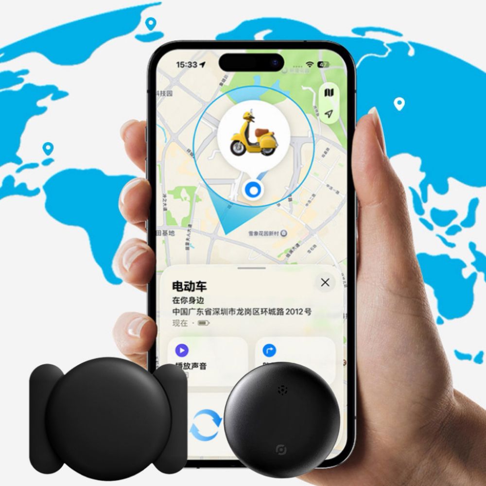 FindMy Global Positioning Tracker Waterproof Electric Vehicle Car Motorcycle Magnetic Key Chain Tracker for Children and Pets