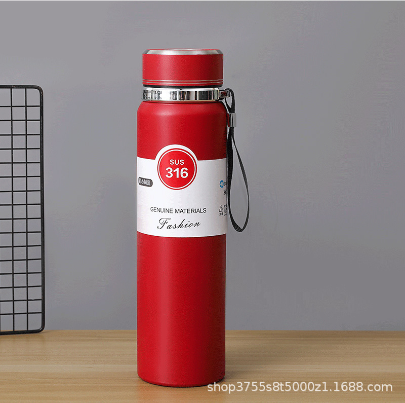 Cross-border Stainless Steel 304 Insulated Tumbler Business Large Capacity Outdoor Portable Shoulder Strap Sports Vacuum Flask Custom Logo Engraving - 6