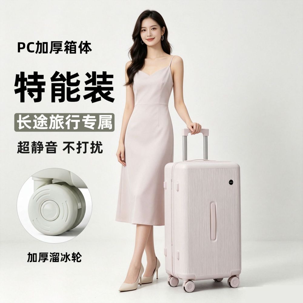 新款PC防爆行李箱墩墩箱 Max大容量旅行箱20寸登机箱女超轻拉杆箱