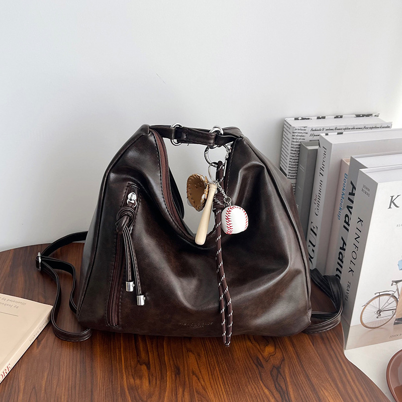 Retro Günlük Kullanım Büyük Kapasiteli Tote Çanta Kadın 2025 Yeni Günlük Omuz Çapraz Askılı Çok Fonksiyonlu Moda Sırt Çantası