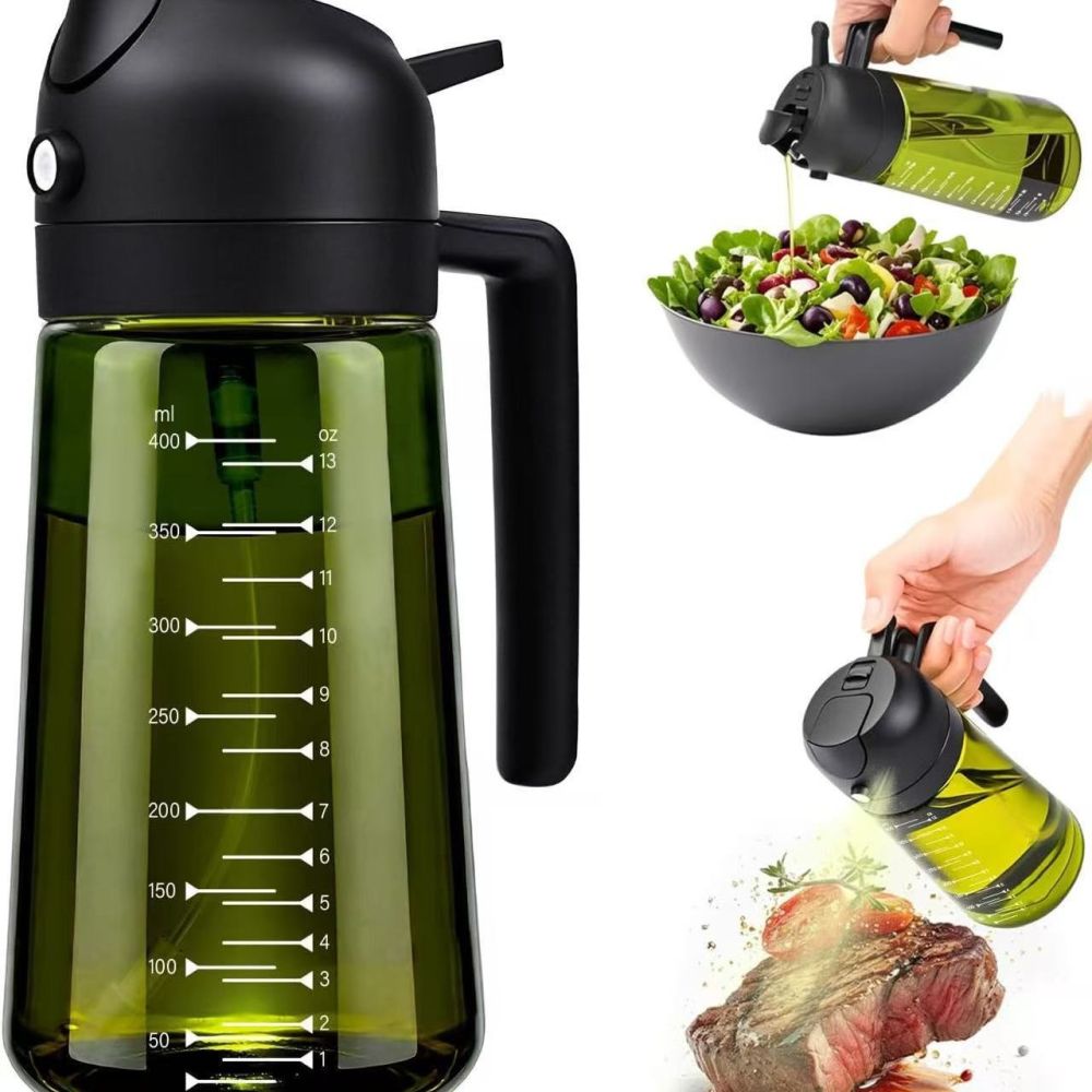 Graduated Oil Sprayer Bottle, 2-in-1 Spray and Pour, Printable