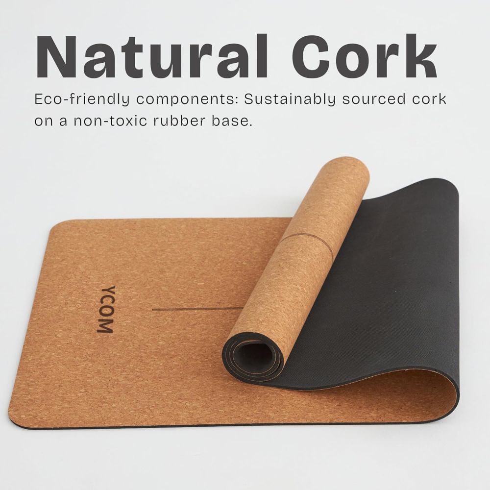 Natural rubber cork yoga mat thick non-slip professional