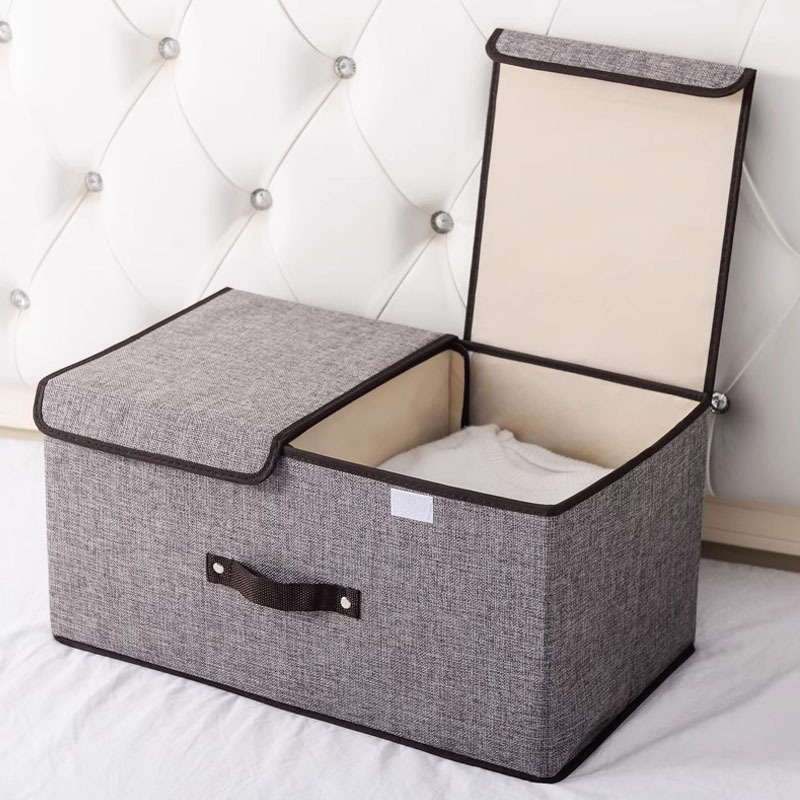 Wäsche-Aufbewahrungsbox, faltbar, mit Doppeldeckel