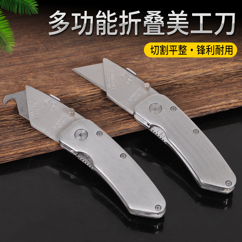 Vollstahl-Edelstahl-Klappcutter mit Trapezklingen