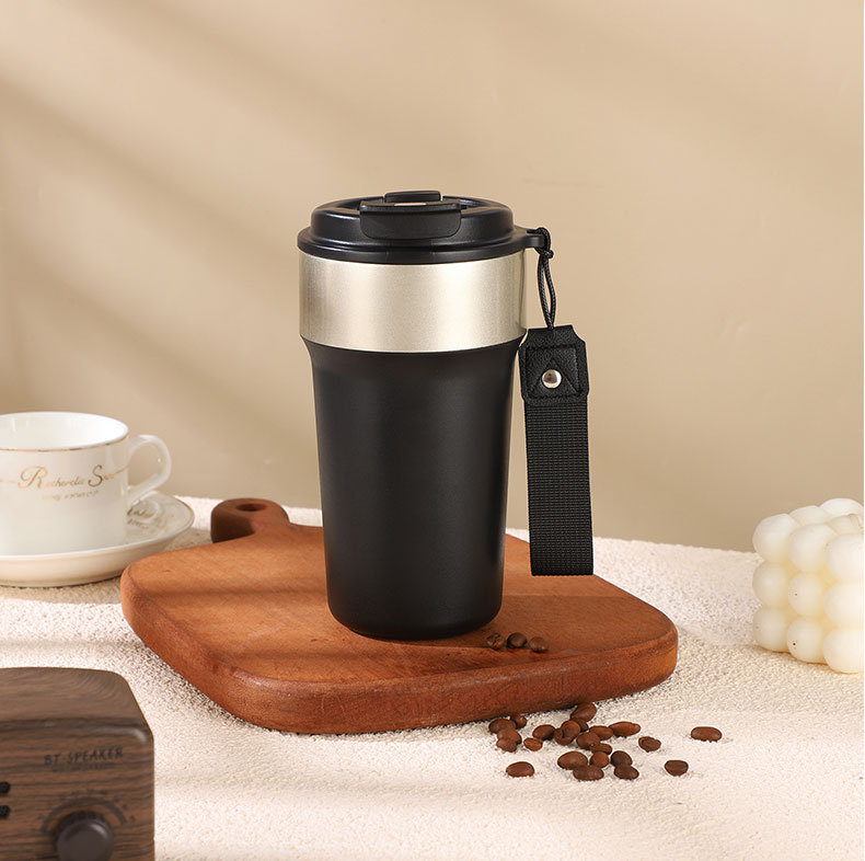 Einfache doppelwandige Kaffee-Thermoskanne 316 Edelstahl Kaffeebecher hochwertiges tragbares Geschenk Wassertasse mit individualisiertem Logo - 13