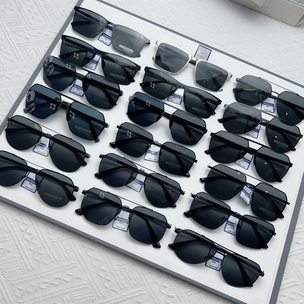 Herrensonnenbrillen, Nylon polarisiert, UV-Schutz, Edelstahlrahmen, Sehstärkenlenses