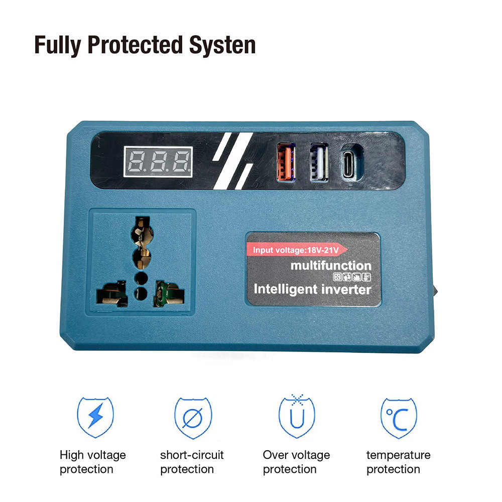 Akıllı Lityum Pil İnverter 18-21V Dual USB DC5V Şarj