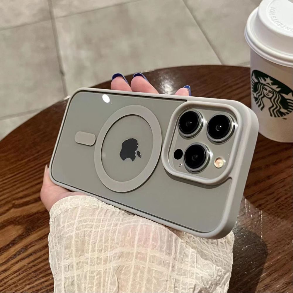 Apple 16 cep telefonu kılıfı şeffaf manyetik iPhone 15 promax koruyucu kapak buzlu akrilik 14 basit uyumlu