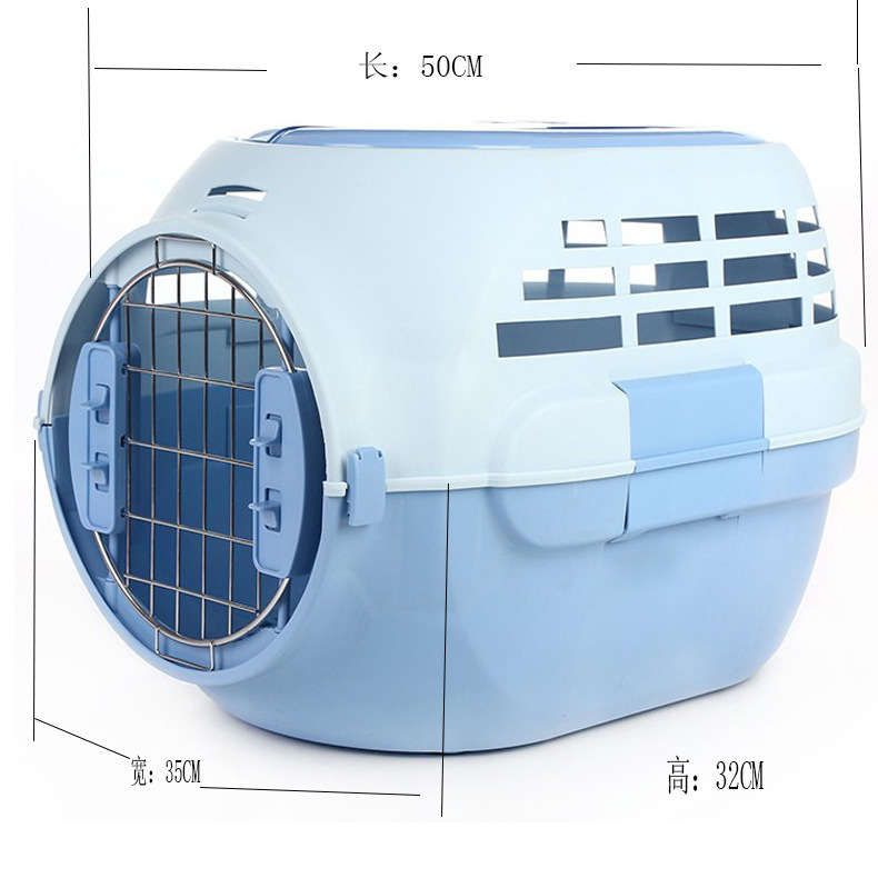 Portable Pet Carrier with Skylight for Cats Outdoor Travel, Breathable Car Transport Box, Detachable Cat Cage