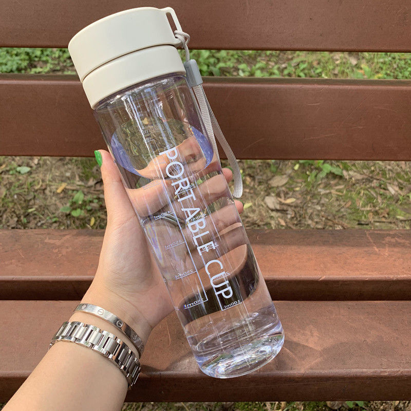 Su bardağı plastik bardak toptan spor su şişesi buzlu çift kapaklı yüksek görünüm büyük kapasiteli erkek ve kadın internet ünlü su bardağı öğrenci - 7