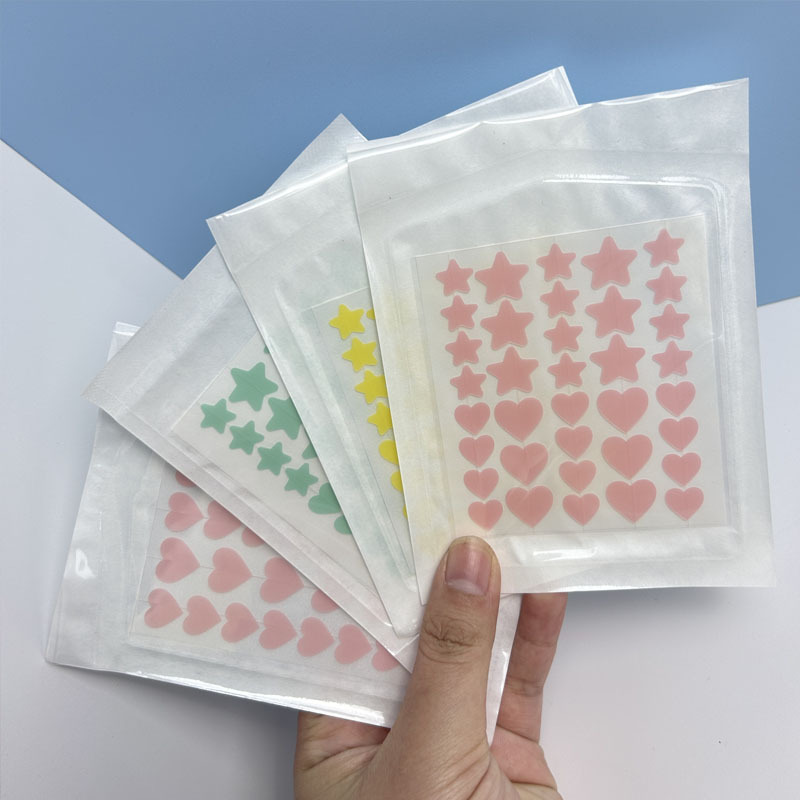 彩色痘痘贴爱心五角星遮痘贴异型防水亲肤上妆隐形遮纹清痘