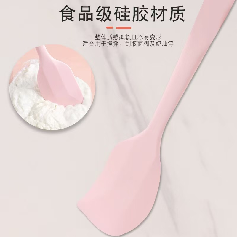 Ev hepsi bir arada yüksek sıcaklığa dayanıklı gıda sınıfı silikon yumuşak kazıyıcı pişirme krem ​​kürek spatula karıştırma kazıyıcı aracı - 5