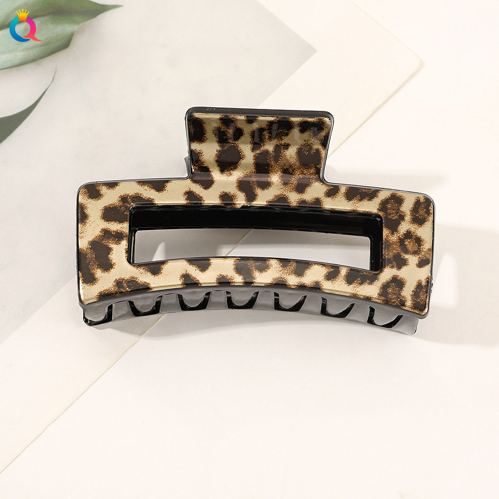 Qiyue Cross-border Printed Hair Clip Shark Clip Leopard Print Temperament Large Summer High-end Clip Hair Accessories Wholesale - 9